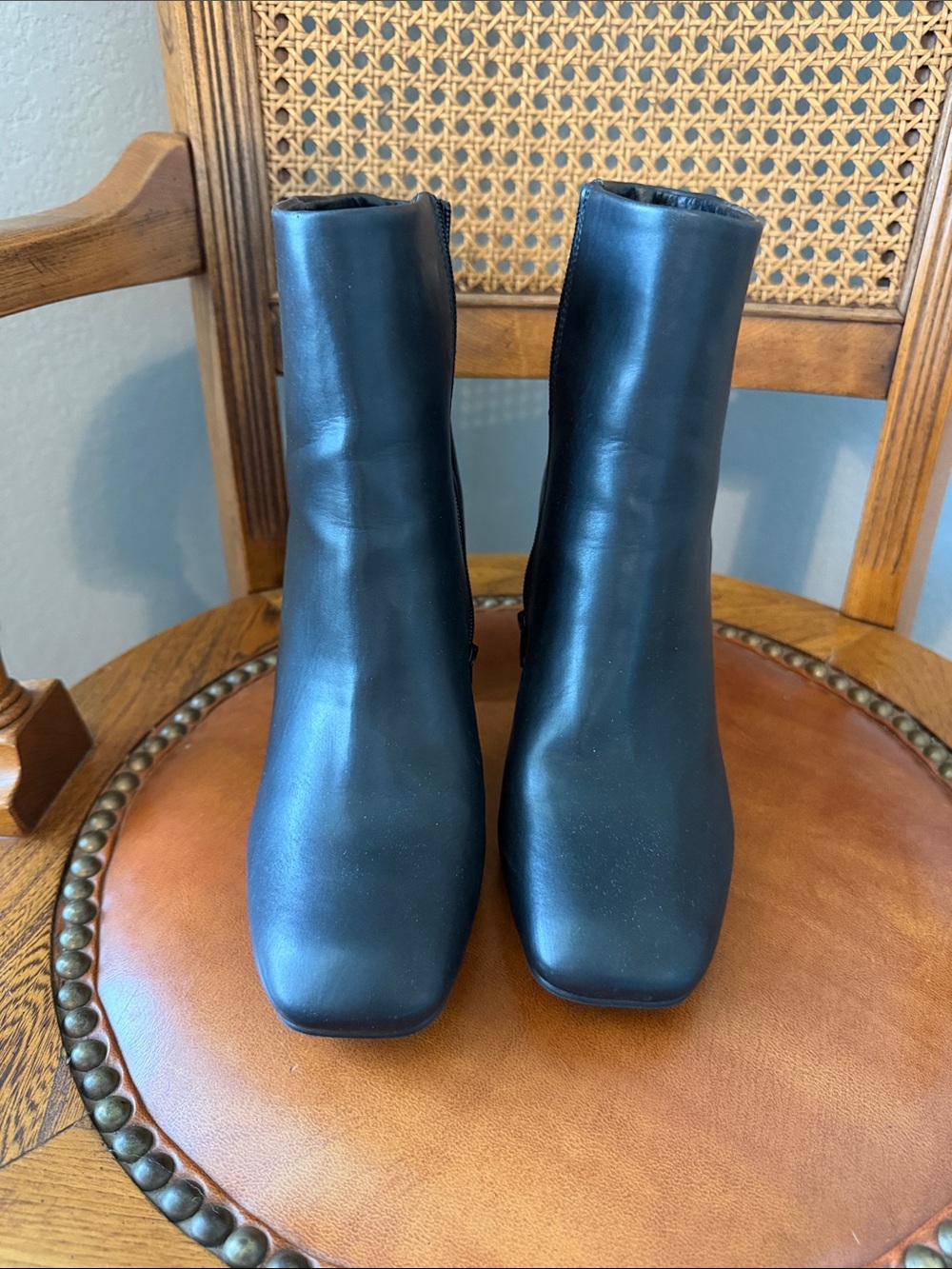 Madden Girl Black Square Toe Ankle Booties
